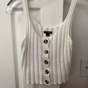 White Button Sweater Tank Top
